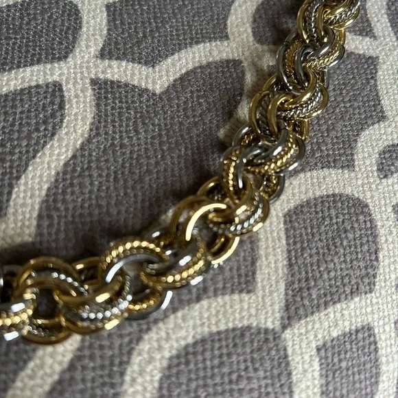 Necklace by Talbots Silver and Goldtone Chunky Chain 18” - Picture 3 of 5